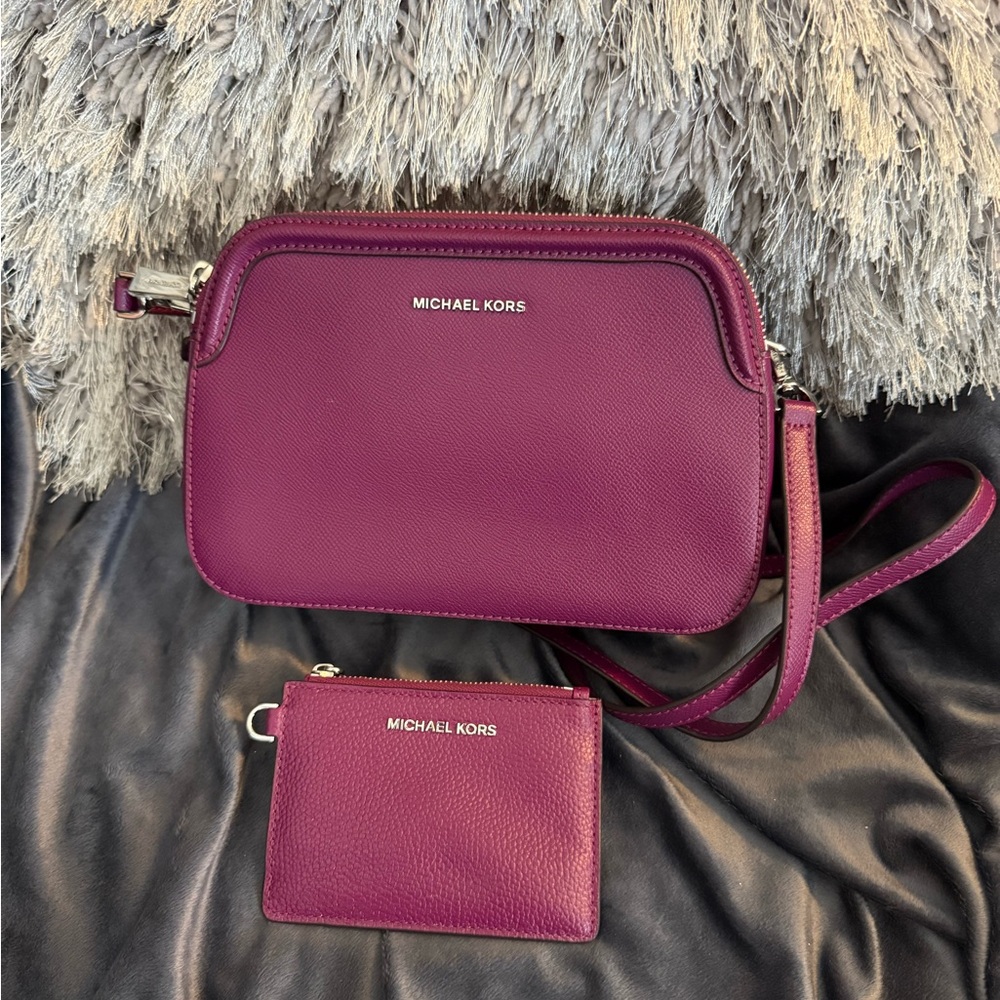 Michael Kors Purple Crossbody Bag with Matching Wallet